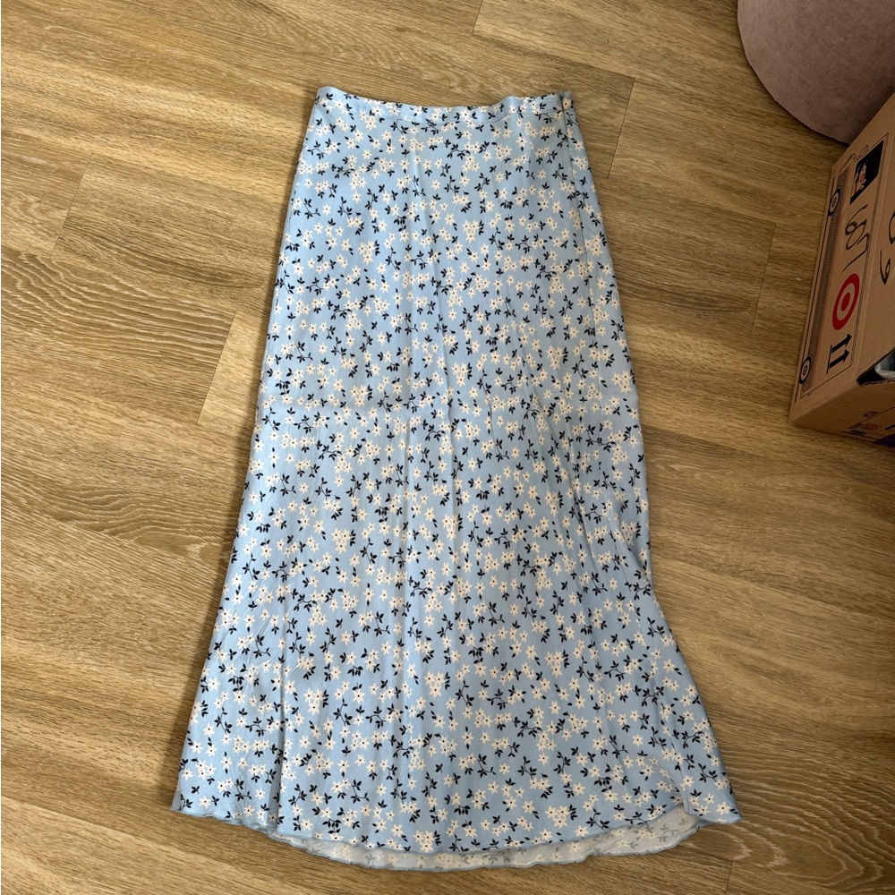 Zara Blue Floral Maxi Skirt